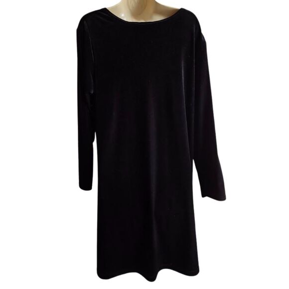 Jacqueline Ferrar VTG 90s Velour Mini Dress Black Whimsygoth Party Sz 12 - Picture 6 of 10